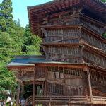 Pagoda Sazaedo en el Monte Iimori de Aizuwakamatsu