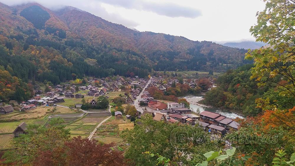 Vistas desde el Mirador del castillo Ogimachi en Shirakawa