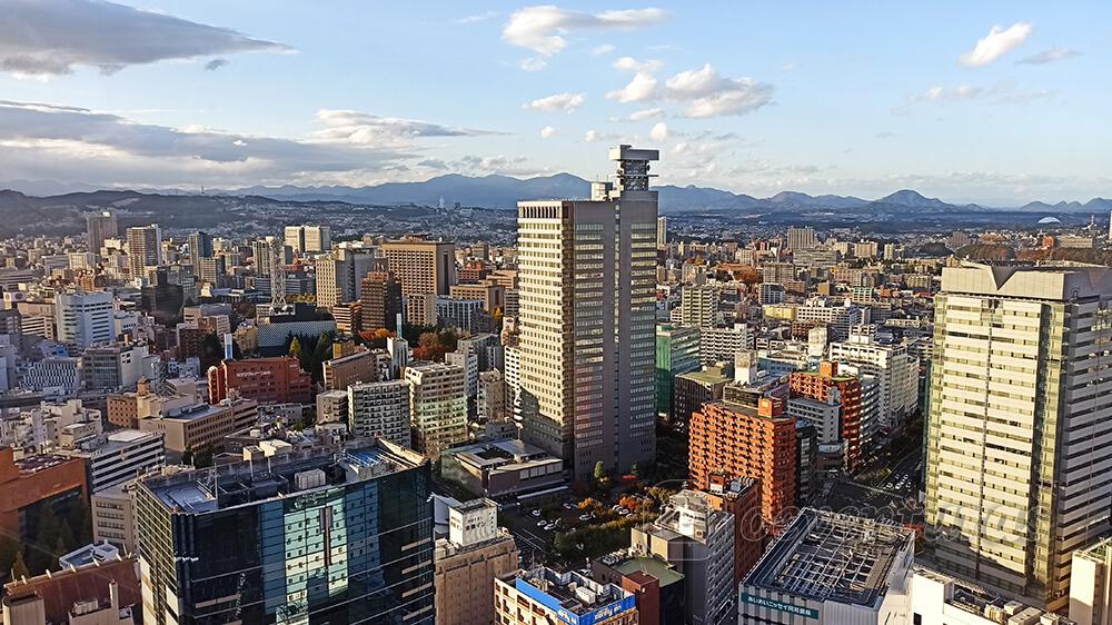 Vistas desde el edificio AER en Sendai