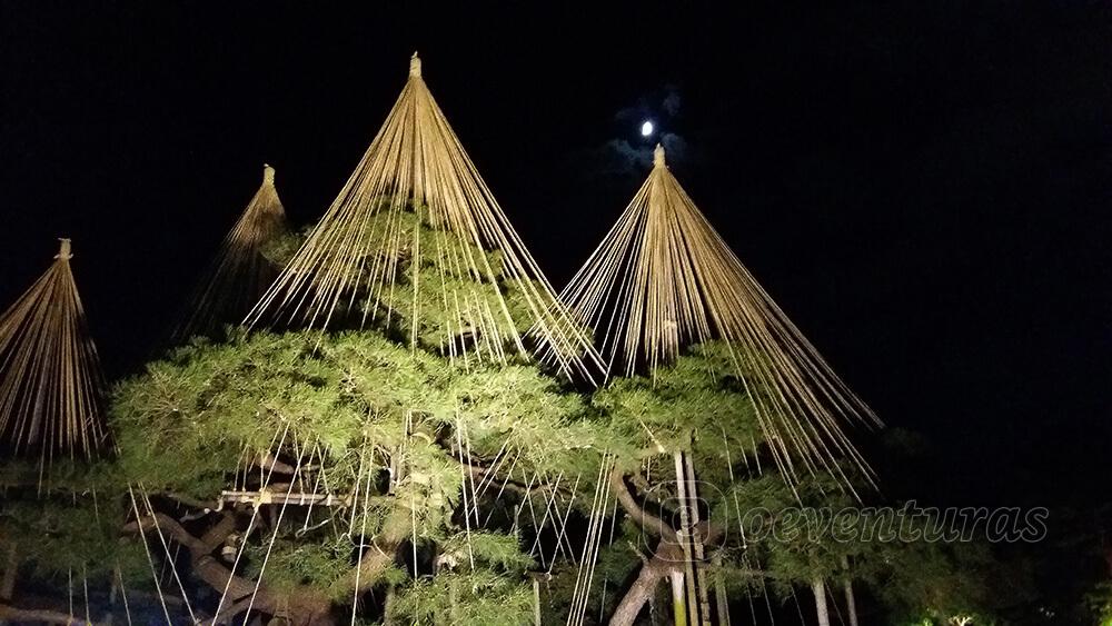 Jardín Kenrokuen noche en Kanazawa