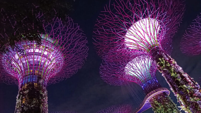 Espectáculo de Garden Rashody de los Jardines de la Bahía en Singapur