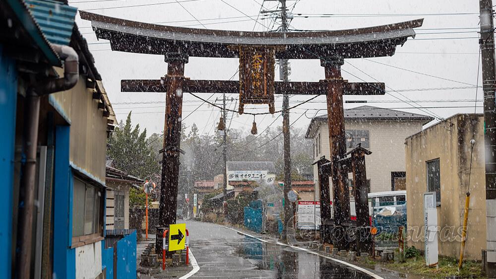 Torii del santuario Oimatakubohachiman en Yamanashi