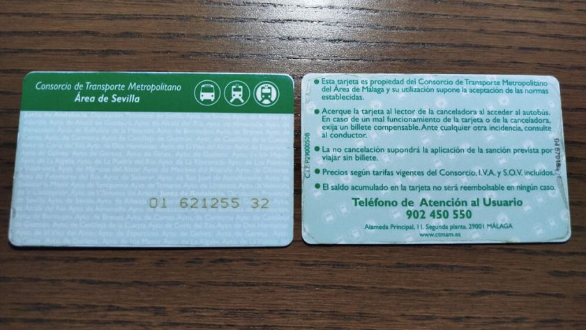 Tarjeta de transporte de Andalucía