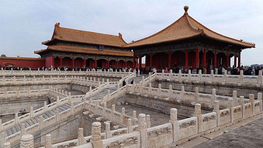 Salón de Armonía Central y Salón de la Preservación de la Armonía de la Ciudad de Prohibida de Pekín