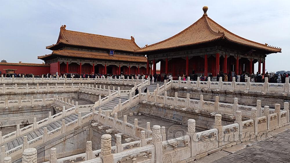 Salón de Armonía Central y Salón de la Preservación de la Armonía de la Ciudad de Prohibida de Pekín