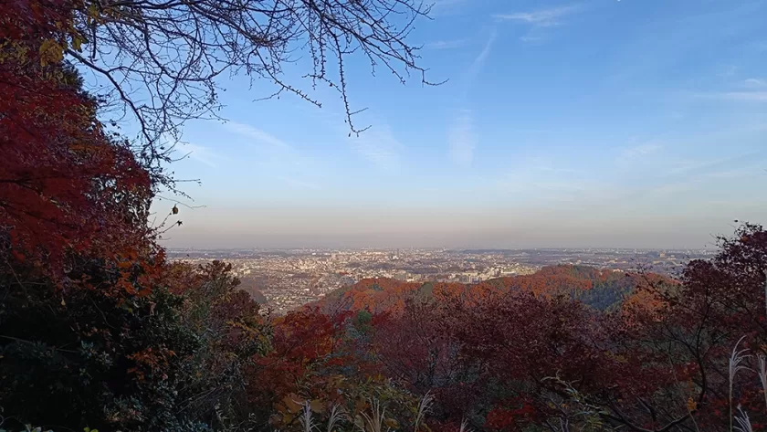 Vistas a la ciudad de Tokyo desde la cima del Monte Takao